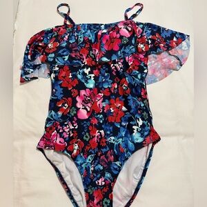 Women’s Off the Shoulder Floral Ruffle Swimsuit
